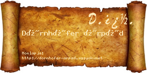 Dörnhöfer Árpád névjegykártya