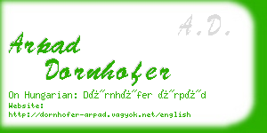 arpad dornhofer business card